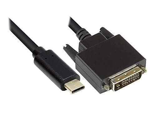 Bra anslutningar Adapterkabel USB-C Hane till DVI 24+1 Hane Full HD Kopparledare 2 m Svart