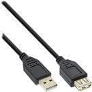 INLINE - USB-förlängningskabel - USB (M) till USB (W) - USB 2.0 - 1.5 m - Svart