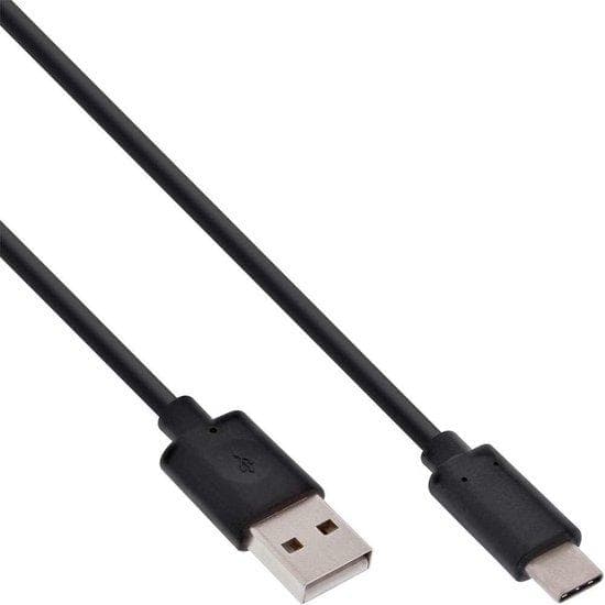 InLine - USB-kabel - USB-C (M) till USB (M) - USB2.0 - 3 A - 50 cm - Svart (35736)