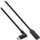InLine - USB-Verlængerkabel - USB-C (M) til USB-C (W) - USB 3,2 Gen 1 - 3 A - 1,5m - unterstützt Stromversorgung - Schwarz (35784)