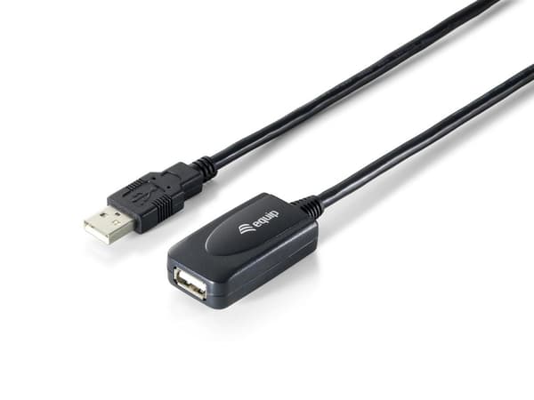 Utrusta USB-kablar USB 2.0-förlängningskabel, svart, 15m