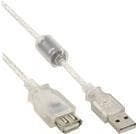 INLINE - USB-förlängningskabel - USB (M) till USB (W) - USB 2.0 - 1.8 m - transparent