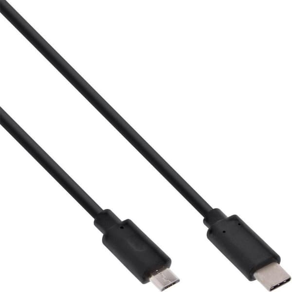 InLine USB C/USB Micro-B, 0,5 m USB-kabel 0,5 m USB 2.0 Micro USB B Sort