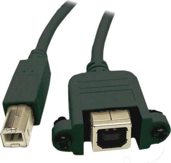 Bra anslutningar - USB-förlängningskabel - USB 2.0 typ B (M) -> USB 2.0 typ B (W) paneljack - 1,0 m - svart (2511-1EB)