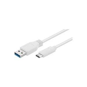 MicroConnect - USB-kabel - USB Typ A (M) till USB-C (M) - USB 3.1 - 50 cm - gjuten - vit