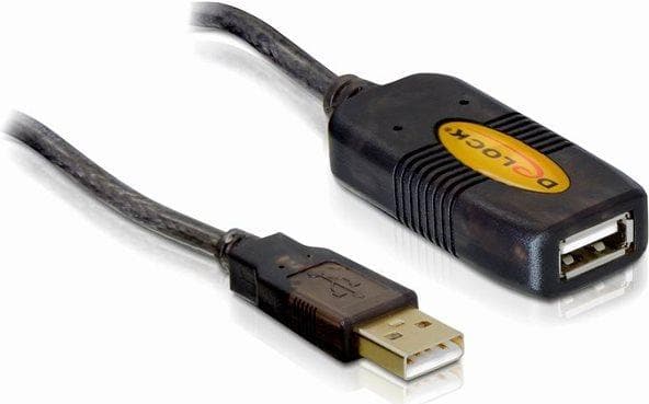 DeLOCK - USB-förlängning - USB typ A, 4-stift (M) - USB typ A, 4-stift (W) - 5,0 m - aktiv kabel (signalregenerering) (82308)