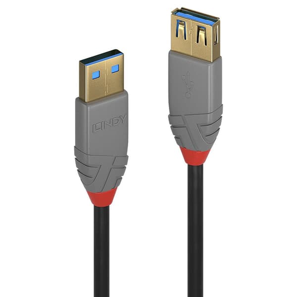 LINDY USB-kabel USB 3.2 Gen1 (USB 3.0 / USB 3.1 Gen1) USB-A-kontakt, USB-A-uttag 1,00 m Svart
