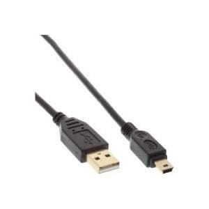 INLINE - USB-kabel - USB typ A, 4-stift (M) - mini-USB, typ B (M) - 1,0 m (USB / USB2.0) - svart (31810P)