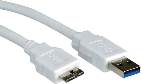 USB3.0-kaapeli USB-A-USB micro B valkoinen - 0,15 metriä
