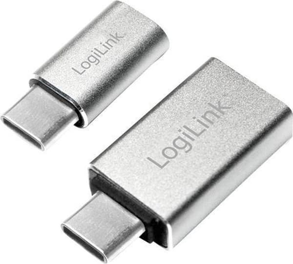 LogiLink USB-C Adapter Sæt, 2-punkt, sølv