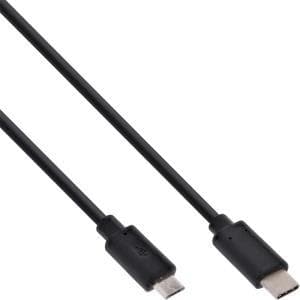 InLine - USB-kabel - USB-C (M) till Micro USB Typ B (M) - USB2.0 - 3 A - 2.0m - Svart (35742)