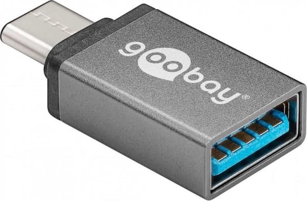 Goobay 56621 Kabelafstandsstykke USB-C USB 3.0 hun (Type A) Grå