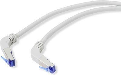 Renkforce RF-4892522 RJ45 verkkokaapeli, välikaapeli CAT 6a S/FTP 30,00 m harmaa (RAL 7035) 90° kulmassa alaspäin 1 kpl (RF-4892522)