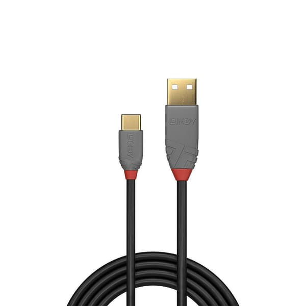 LINDY 36887 2m USB 2.0 Typ C till A-kabel, Anthra Line