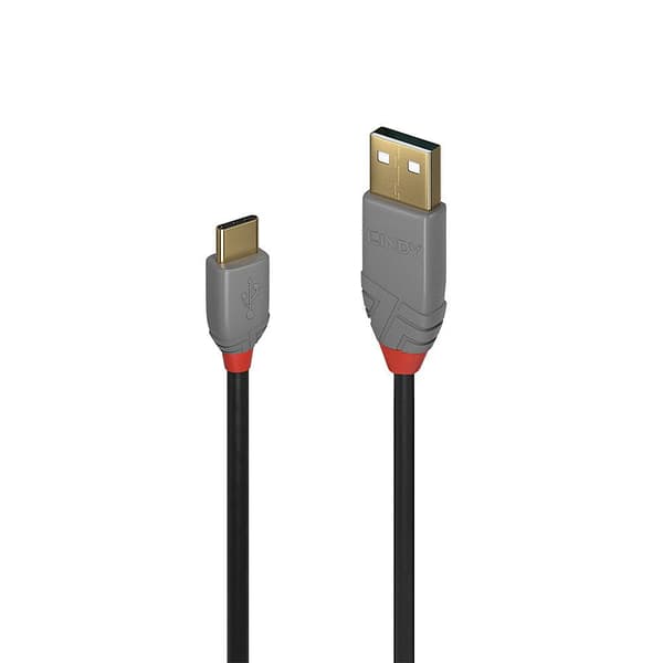 LINDY 36887 2m USB 2.0 Typ C till A-kabel, Anthra Line