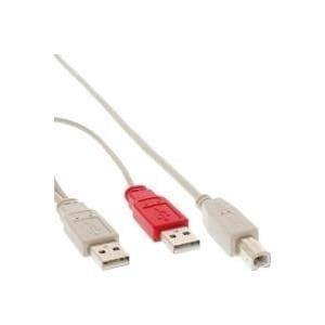 InLine - USB-kabel - USB type B, 4-benet (M) - USB type A, 4-benet (M) - 1,0 m (USB/USB2.0) - beige (34510X)
