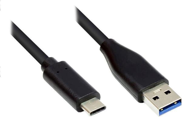 USB-C till USB-A-kabel - USB3.0 - upp till 0,9A / svart - 5 meter