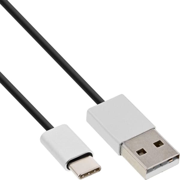 InLine USB-C til USB-A kabel - USB2.0 - op til 3A / sort - 0,50 meter