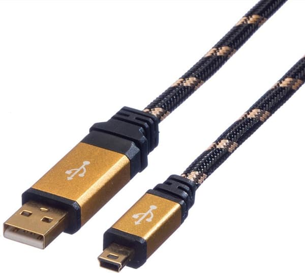 ROLINE GOLD USB 2.0-kabel, typ A - 5-stifts mini 1,8m (11.02.8822)