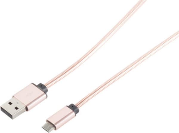 USB-opladningssynkroniseringskabel USB A-ST til USB Micro-ST rose 1,0m (14-11002)