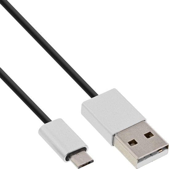 INLINE - USB-kabel - USB (M) till Micro USB Typ B (M) - USB 2.0 - 3 m - Svart