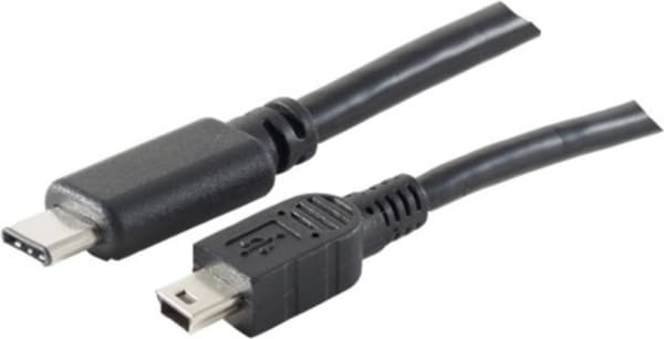 S-Conn 77144-1.0 1m USB C Mini USB B Hane Svart USB-kabel (77144-1.0)