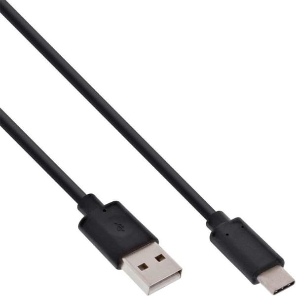 InLine USB C/USB A, 2 m USB-kabel USB 2.0 Svart