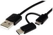 Roline - USB-kabel - micro USB typ B, USB-C (M) till USB (M) - USB 2.0 - 1 m - svart