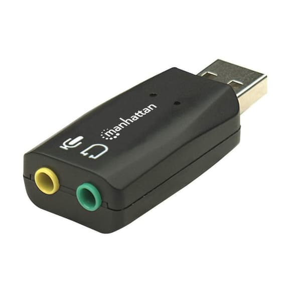 Manhattan 150859 Hi-Speed USB 3D-lydadapter (Forbedrer lydadgang og ydeevne) sort