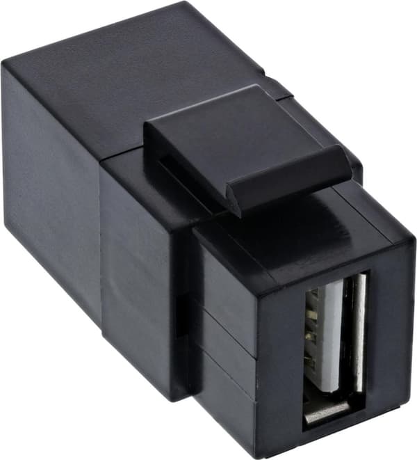 USB 2.0 Keystone Snap-In-indsats - USB-A hun / hun - vinklet - sort (76202J)