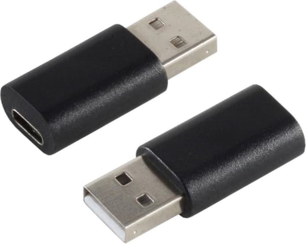 S-Conn 14-05018 Kaapelin välike USB 2.0 A USB 3.1 C Musta