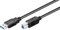 Pikkukuva 1 / 3: Goobay 1 m USB 3.0 A/B 1 m USB A USB B uros uros musta USB-kaapeli