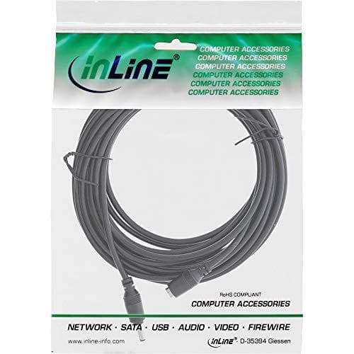 InLine DC-jatkokaapeli DC-pistoke/pistorasia 5,5x2,1mm, 2m, 26802B