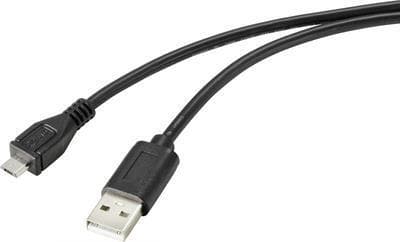 Renkforce USB-kabel USB 2.0 USB-A hane, USB-Micro-B hane 2.00 m svart med antimikrobiell yta (RF-4716836)