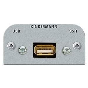 Kindermann - Modulær frontplade Snap-In - USB Sølv
