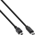 Miniatyrbild 1 av 6: InLine USB Mini B till USB-C-kabel - USB2.0 - upp till 1A / svart - 5 meter
