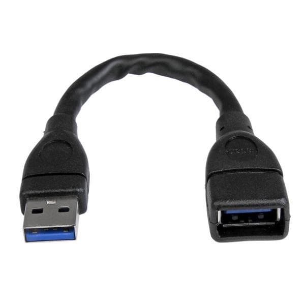 StarTech.com 15 cm USB 3.0-förlängningskabel - USB 3 Typ A-kabelförlängning - hane/hona - svart