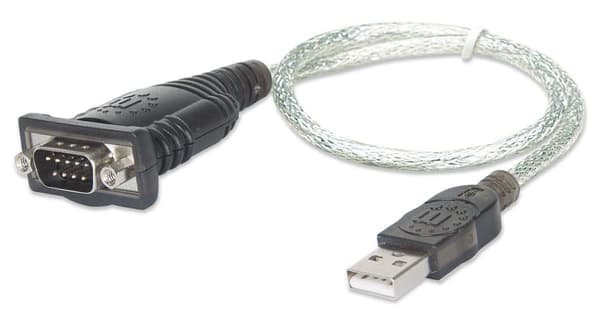 Manhattan USB 1.1 Adapter [1x USB 1.1 stik A - 1x D-sub stik 9-benet] 205146 Guldbelagte stikkontakter