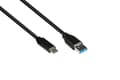 Miniatyrbillede 1 af 4: Gode forbindelser USB 3.2 Gen.2 kabel - 10GBit/s / 3A - stik A til USB-C™ stik - højkvalitets KOBBERLEDNING - sort - 0,5m / 50 cm