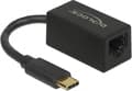 Miniatyrbild 1 av 4: DeLOCK USB-C till RJ45 Gigabit Ethernet LAN-adapter / kompakt - USB3.0 - CAT6 / svart - 0,10 meter