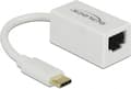 Miniatyrbild 1 av 3: DeLOCK 65906 USB-C till RJ45 Gigabit Ethernet LAN-adapter / kompakt - USB3.0 - CAT6 / vit - 0,10 meter