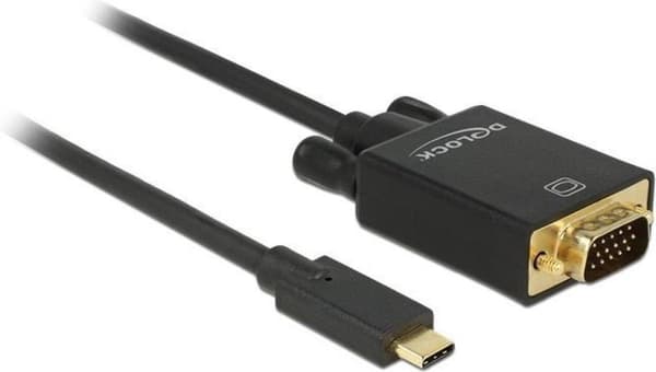 DeLOCK 85263 videokabeladapter 3 m USB C VGA (D-Sub) Sort