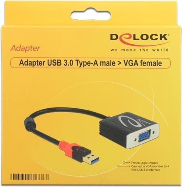 DeLOCK USB3.0–VGA-sovitin - 0,20 metriä