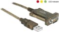 Miniatyrbillede 1 af 7: DeLOCK USB-A (m) til 9-benet SUB-D med skruer (m) seriel RS232 adapter / Prolific chip / LED indikatorer - 2 meter
