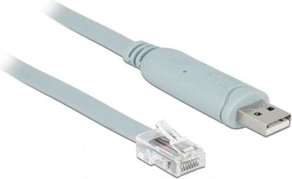 DeLOCK USB-A (m) till RJ45 (m) seriell RS232-adapter / grå - 3 meter Blå