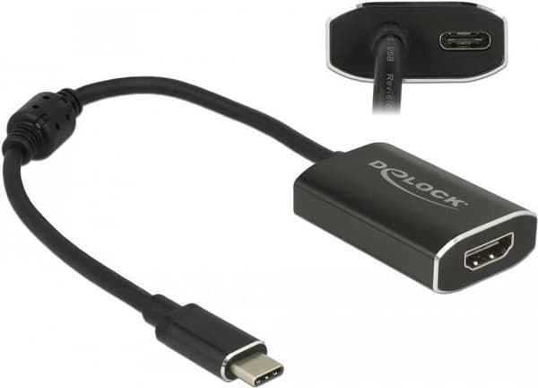 DeLOCK - Ekstern videoadapter - VL100 - USB-C - HDMI - mørkegrå - detailhandel