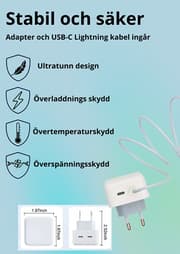 35W Laddare med dubbla uttag + kabel