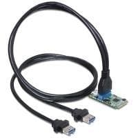 DeLock MiniPCIe I/O PCIe fuld størrelse 1 x 19 ben USB3.0 pin header - USB adapter - PCI Express Mini Card - USB, USB2.0, USB3.0 (95234)