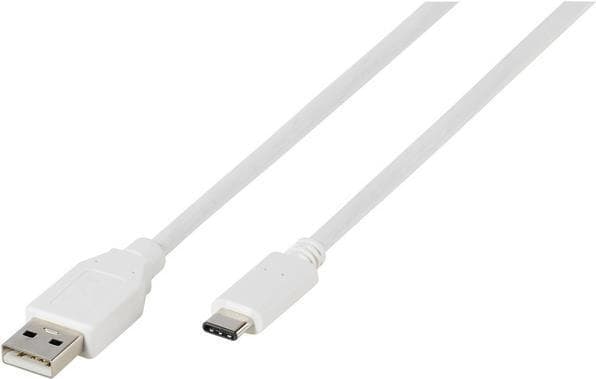 Vivanco USB-kabel USB 2.0 USB-A hane, USB-C™ hane 1,20 m vit