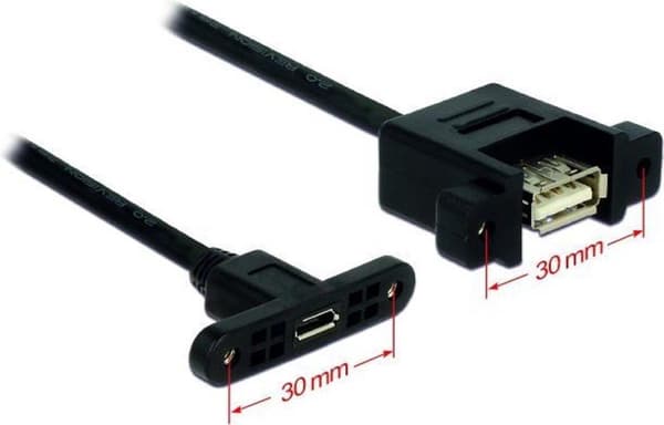 Delock - USB 2.0 A hane till USB 2.0 Micro hane - 0,25 m